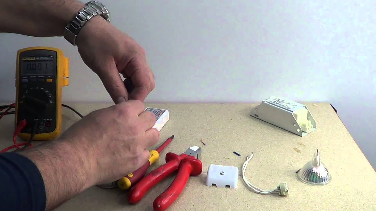 to remove a 12v Halogen bulb and transformer and Install a driver with led bulb - YouTube