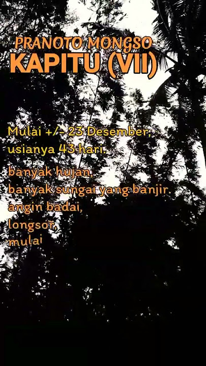 Pranoto Mongso : Mongso Kapitu #kapitu #jawa