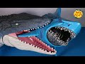 MOSASAURUS EATS SHARK Jurassic World New Shark Toys Unbox Dinosaur Battles McFarlane