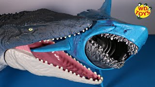 MOSASAURUS EATS SHARK Jurassic World New Shark Toys Unbox Dinosaur Battles McFarlane