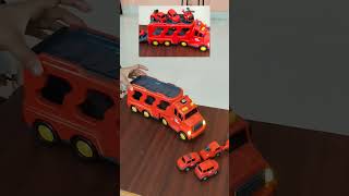 5 in 1 Fire truck 🚒🚒 DOUBLE DECKER TRANSPORT TRUCK #kidstoys #trucks#shorts #ytshorts #kidsvideo