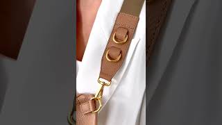 LARISSA XL beżowa latte skórzana duża nerka damska saszetka torebka