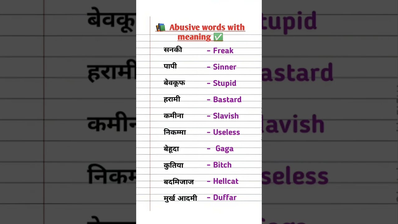 Abusing Words With Meaning abuse spokenenglish YouTube Abusing Words With Meaning abuse spokenenglish YouTube
