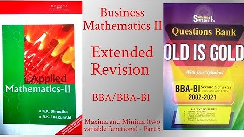 Business Mathematics II (Pokhara University) Extended Revision (Unit 4 - Part 5)