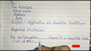 Application for bonafide certificate to principal..
