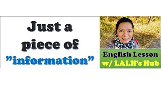 Celebrity How to Use the Word,  "INFORMATION" / #OnlineEnglish #DistanceLearning #PinayTeacherInEurope Wealth