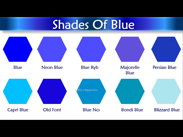 Shades of Blue Color With Names  Blue Color Shades with their name and  image #color #blue 