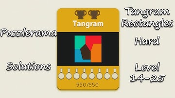 Puzzlerama Solutions - Tangram Rectangles Hard ( Level 14-25 )