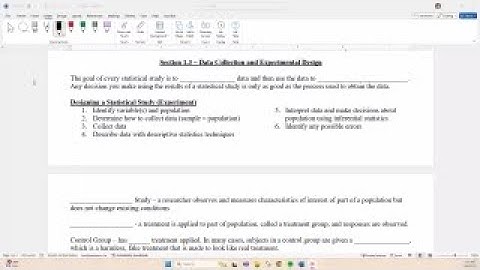 Section 1.3 (Part 1 of 2) - Experimental Design