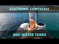 Electronic compasses on a steel boat and water tanks