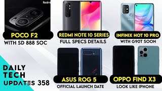 Redmi Note 10 Series Full Specs,Poco F2 Sd 888,Infinix Note 10 Pro Spec,Asus Rog 5 Launch Date 358