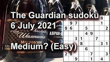 Sudoku solution – The Guardian 6 July 2021 Medium? (Easy)