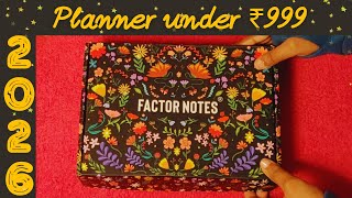 Factor Notes 2026 Planner Flipthrough | Affordable Planner under ₹999 #2026planner #Visionboard