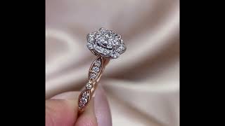 Luminous Diamond Flower Cluster Engagement Ring