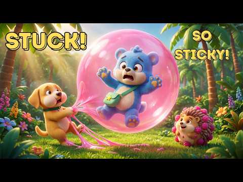 Stuck In Giant Pink Gum! 🍓 Sticky Slapstick | Hindi Cartoon for Kids | Zobi & Bruno