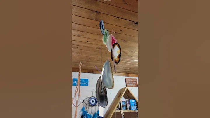 Agate Crystal Slices Windchime in Multi Colours  #windchime #agate #shorts