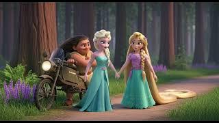 Elsa, Moana & Rapunzel Starry Night Song 🌟❄️🌊 | Kids Rhyme