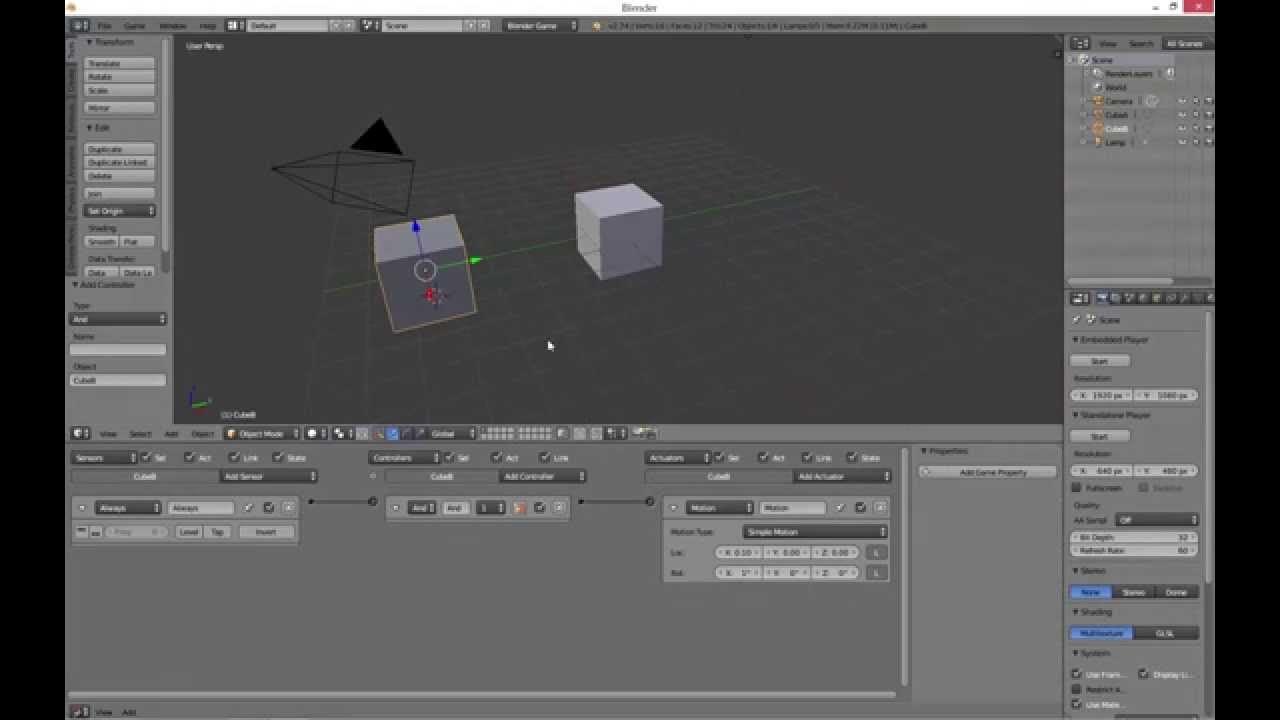 Using the Logic Editor in Blender Game Engine YouTube