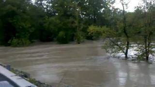 Irene: Bridge over Normanskill at rte 146 Guild.NY 8/28/11