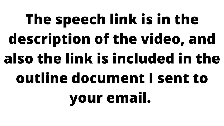 The speech link is in the description of the video