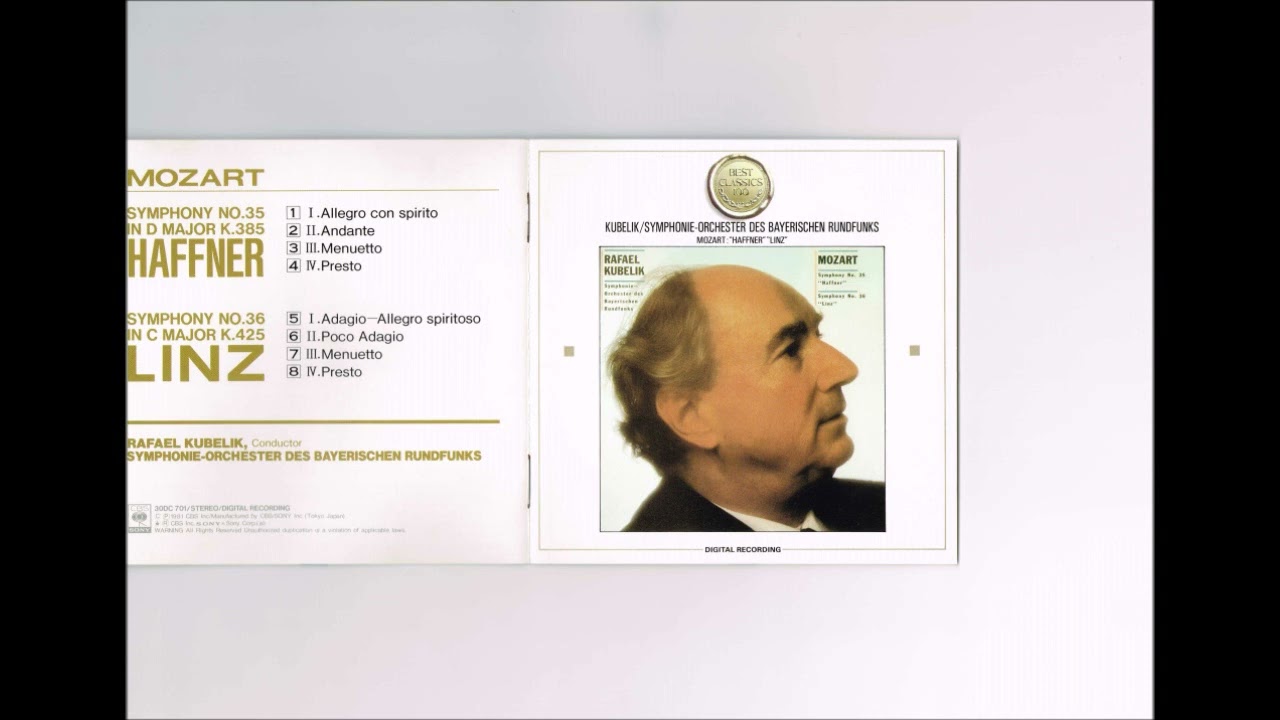 Mozart - Symphony No.35 “Haffner” Kubelik BRSO - YouTube