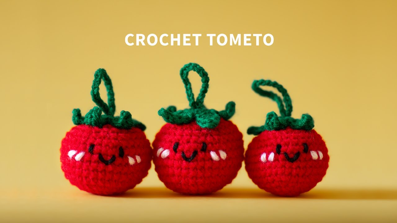 آموزش قلاب بافی گوجه/?how to crochet tomato