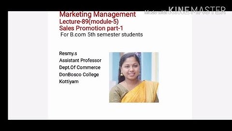 LECTURE-89; MARKETING MANAGEMENT (MODULE-5) SALES PROMOTION PART-1 FOR B.COM S5