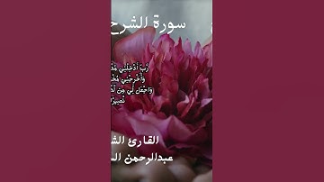 سورة الشرح للقارئ الشيخ عبدالرحمن السديس #القران الكريم