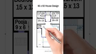 45 X 60 House design | 2BHK Set | Facility Zone |  shorts housedesign houseplan ytshorts