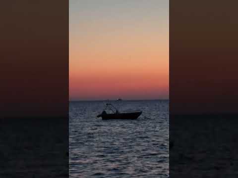 at sunset boat