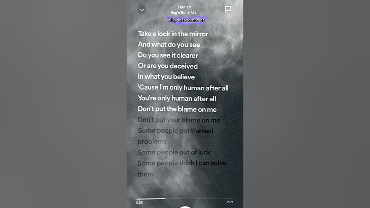 Human - Rag’n’Bone Mann -Lyrics #lyrics #human