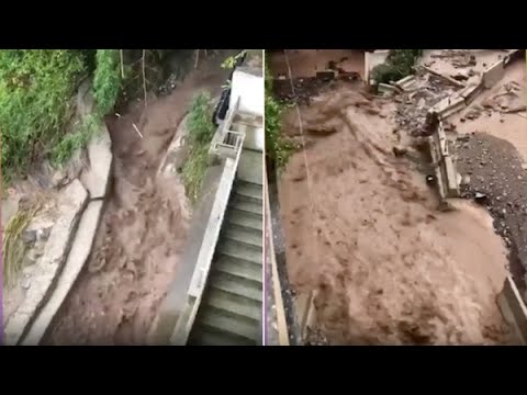 Il ciclone Poppea si abbatte sul comasco: la strada è un fiume di fango