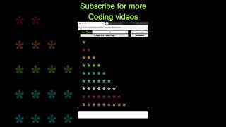 Triangle Star Pattern Printing with Html and JavaScript #shorts