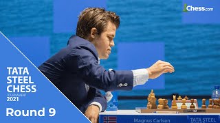 SZACHY 292# Magnus Carlsen - Firouzja Alireza, TATA STEEL 2021, debiut  szachowy gambit hetmański 