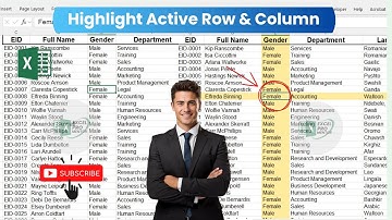 Auto Highlight Active Row & Column in Excel