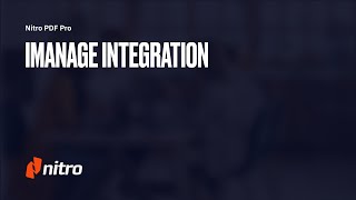 Nitro Pro: iManage Integration