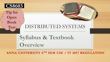 CS8603 DISTRIBUTED SYSTEMS | DS | OPEN BOOK TEST TIPS |TEXT BOOK OVERVIEW