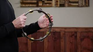 VINTAGE WOOD TAMBOURINE, DUAL-ALLOY JINGLES - TA1VM-WB
