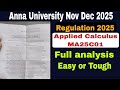 MA25C01|Applied Calculus paper|Nov Dec 2025|Full analysis easy or tough