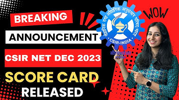 CSIR NET DECEMBER 2023 Score Card Released 📢📣🚨 II Check Now II Link in description