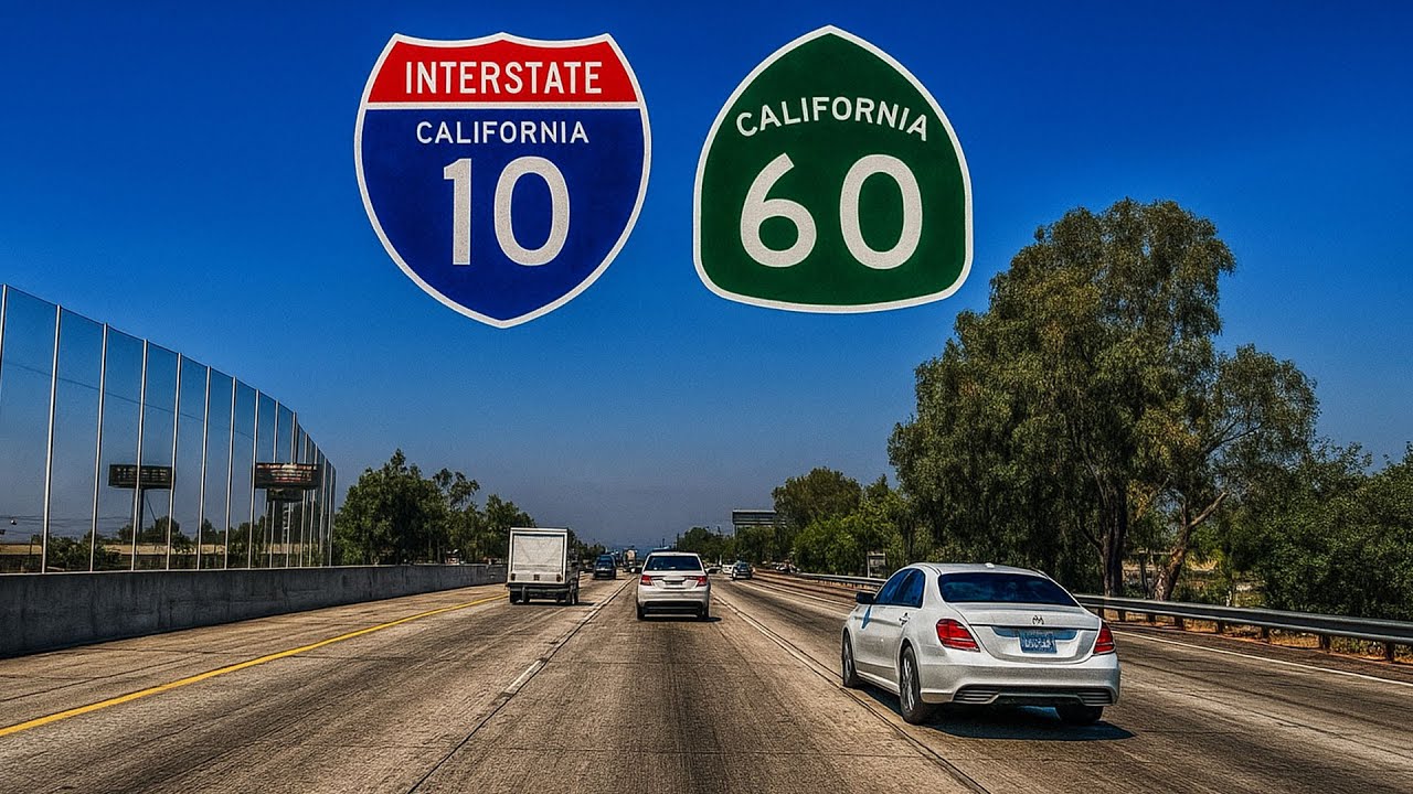 4K Driving Tour of Los Angeles Freeways | Southern California Interstate 10 & CA-60 Scenic Drive