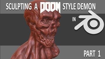 Scultping a DOOM Style Demon in Blender Part 1(Timelapse)
