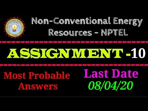 nptel non conventional energy resources assignment answers 2023