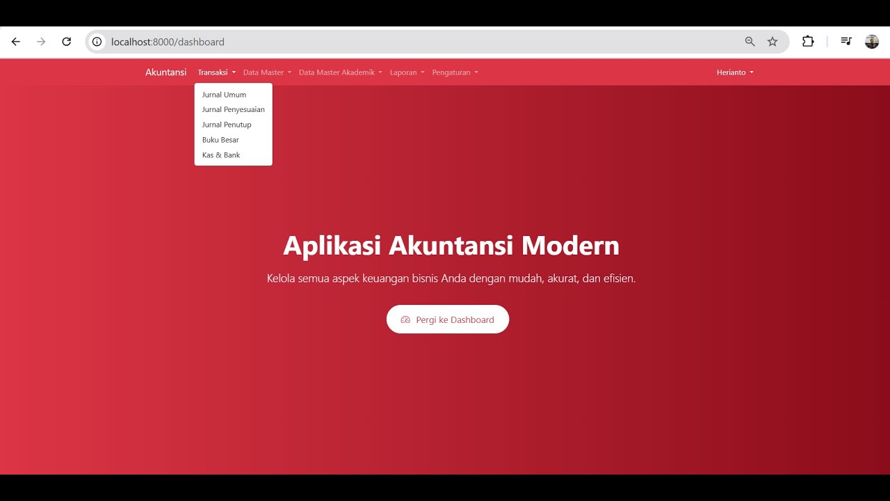 Sistem Informasi Akuntansi Laravel 12 dan database MySql - YouTube