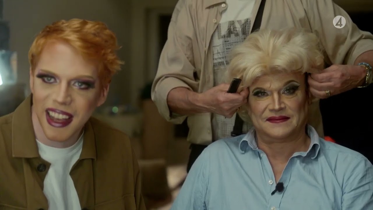 Mauri och Morberg sminkas till drag queens