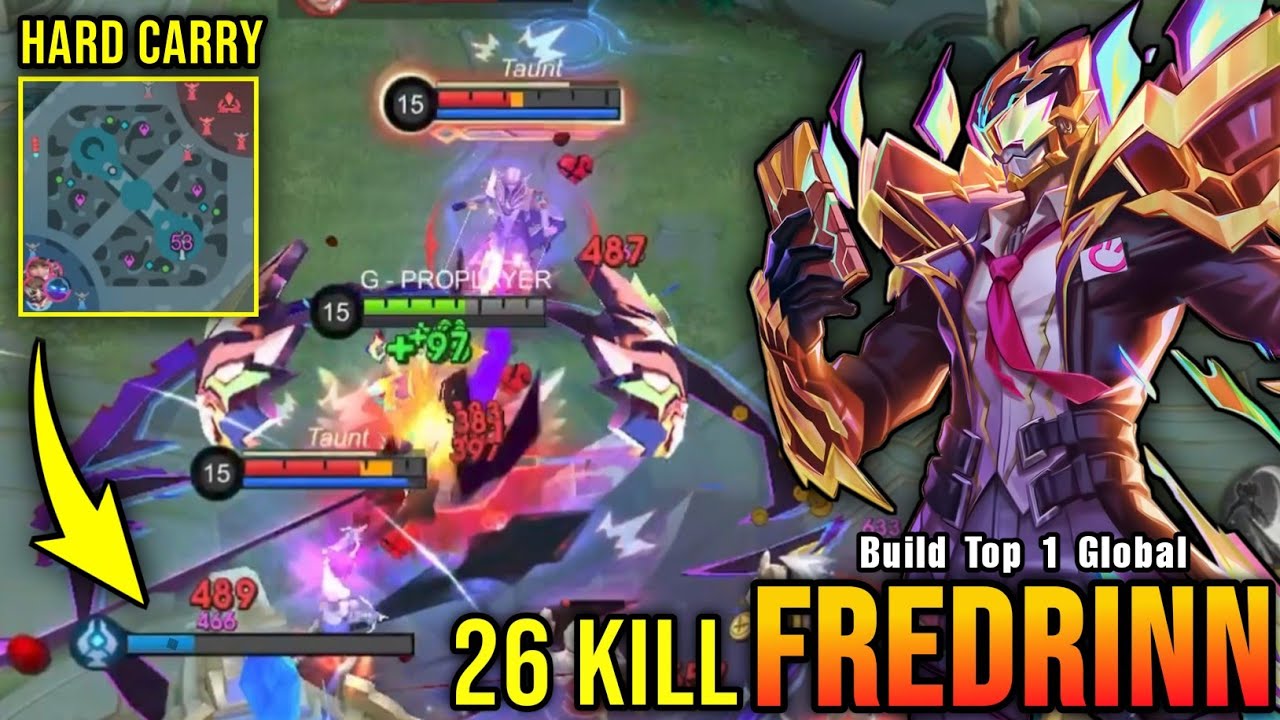 26 Kills!! Hard Carry Fredrinn Offlane Monster!! - Build Top 1 Global Fredrinn ~ MLBB