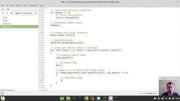 Bitboard CHESS ENGINE in C: writing NEGAMAX ALPHA BETA skeleton