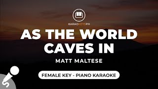 As The World Caves In - Matt Maltese (Female Key - Piano Karaoke) chords