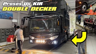 CARA UJI KIR BUS DOUBLE DECKER, Pengecekan Rem Paling Utama ( Pakai Mesin Cangih )