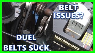 DUEL BELTS SUCK ~ YardMan SNOWBLOWER Auger Belt Issue SIMPLE FIX Tips & Tricks! Why I Don't Use Them